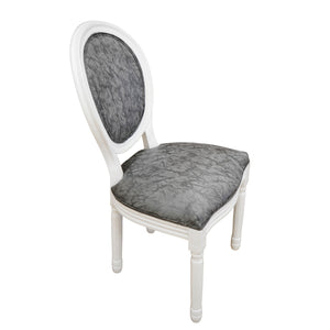 Set Da 2, Sedia Napoleon Bianca C/Econabuk Grigio