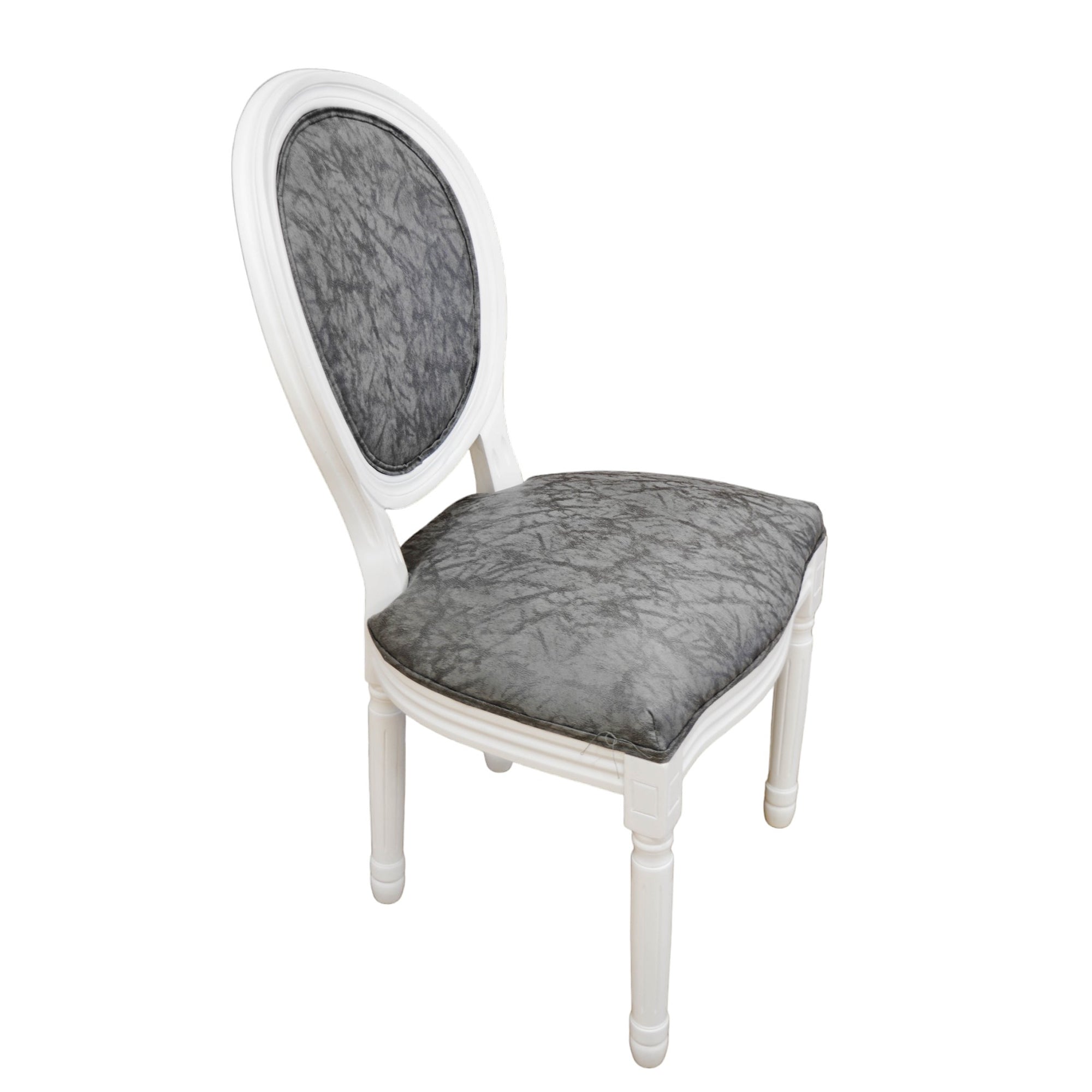 Set Da 2, Sedia Napoleon Bianca C/Econabuk Grigio