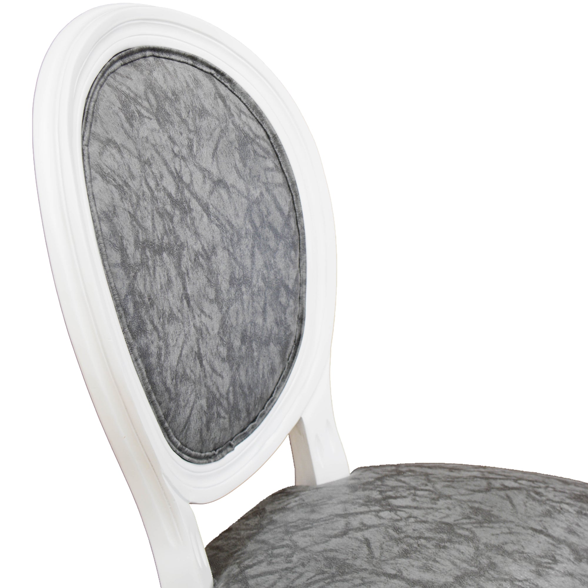 Set Da 2, Sedia Napoleon Bianca C/Econabuk Grigio