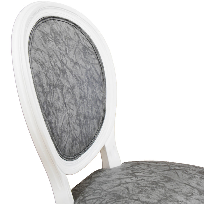 Set Da 2, Sedia Napoleon Bianca C/Econabuk Grigio