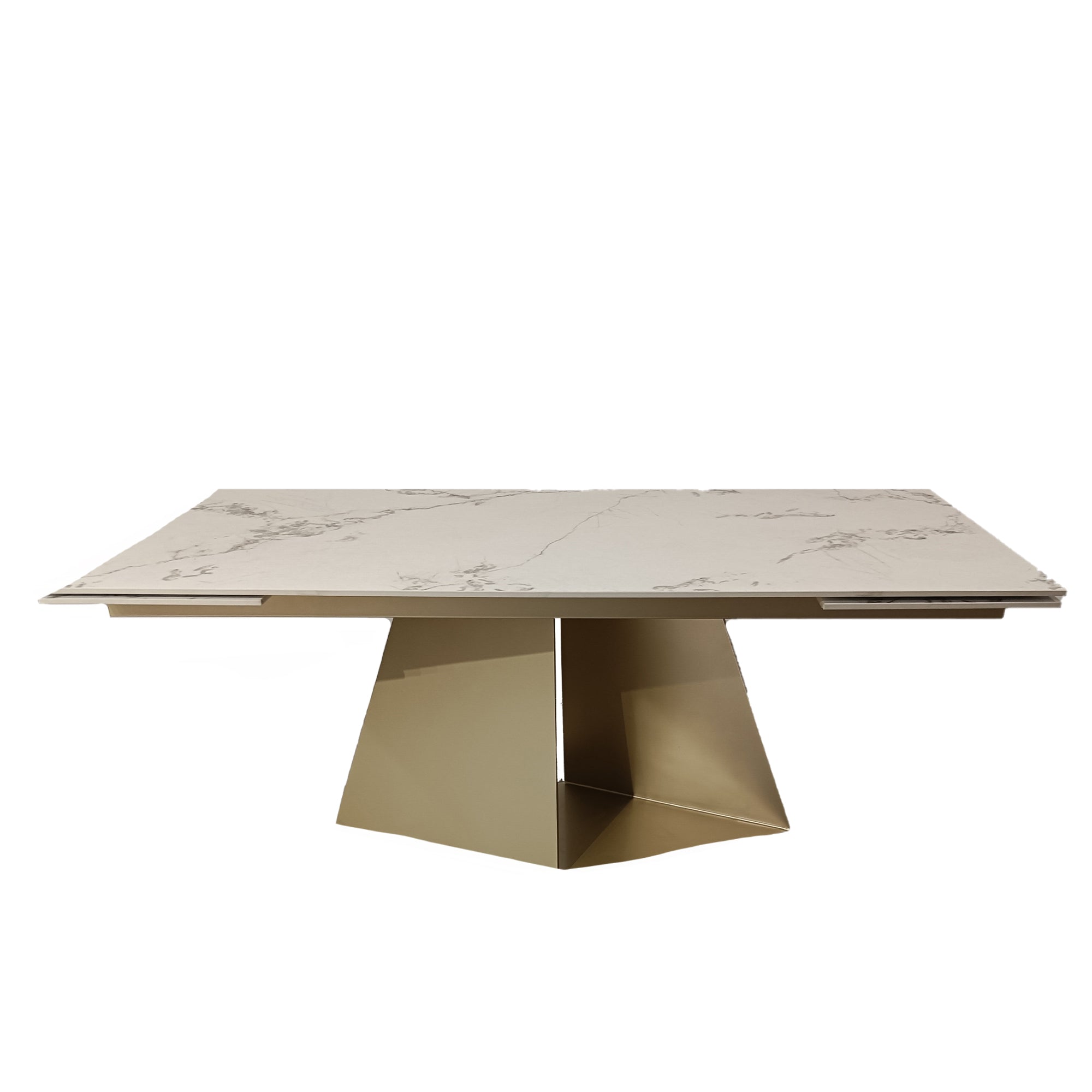 Tavolo Dakar Bianco C/Vene Lucido C/Gambe Oro