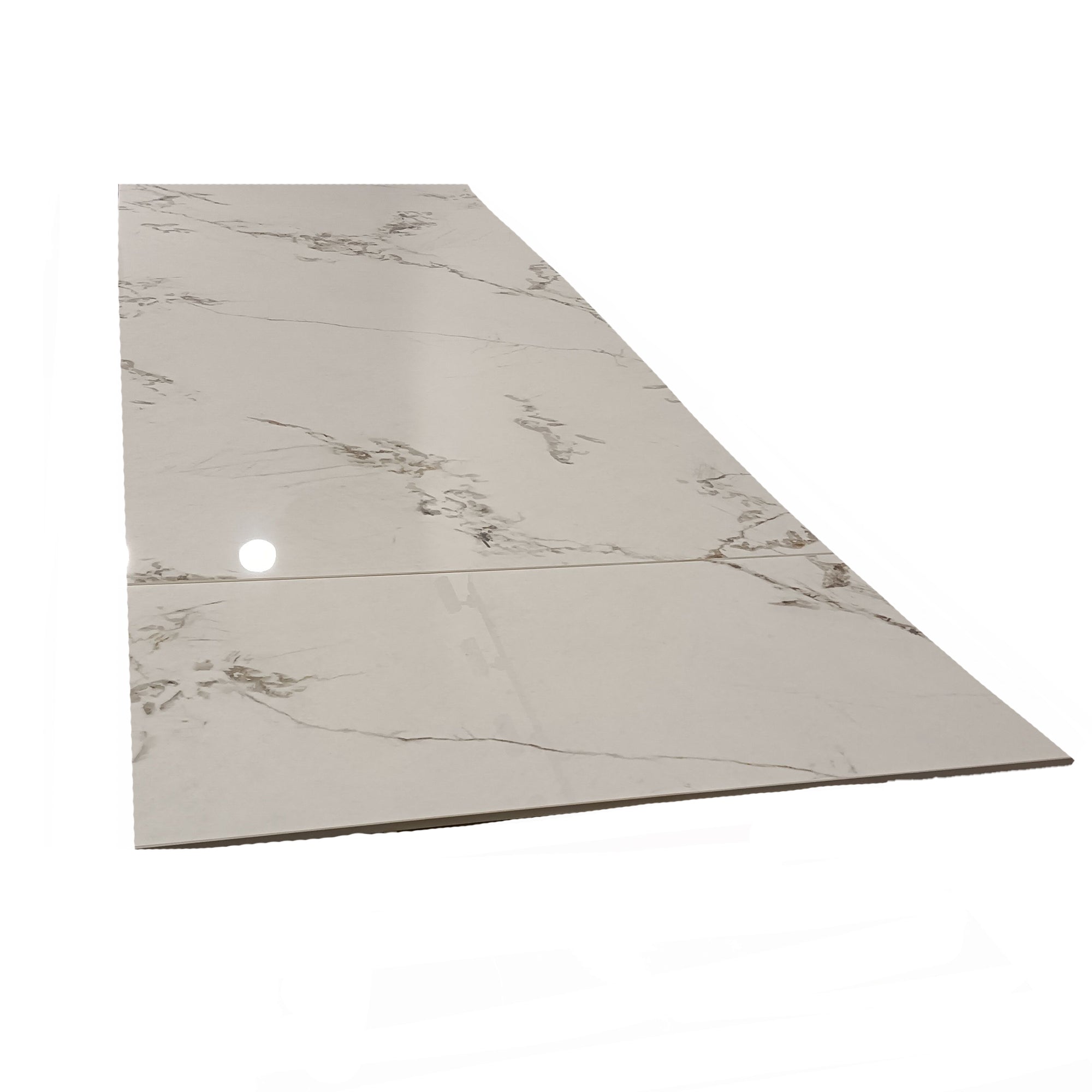 Tavolo Dakar Bianco C/Vene Lucido C/Gambe Oro