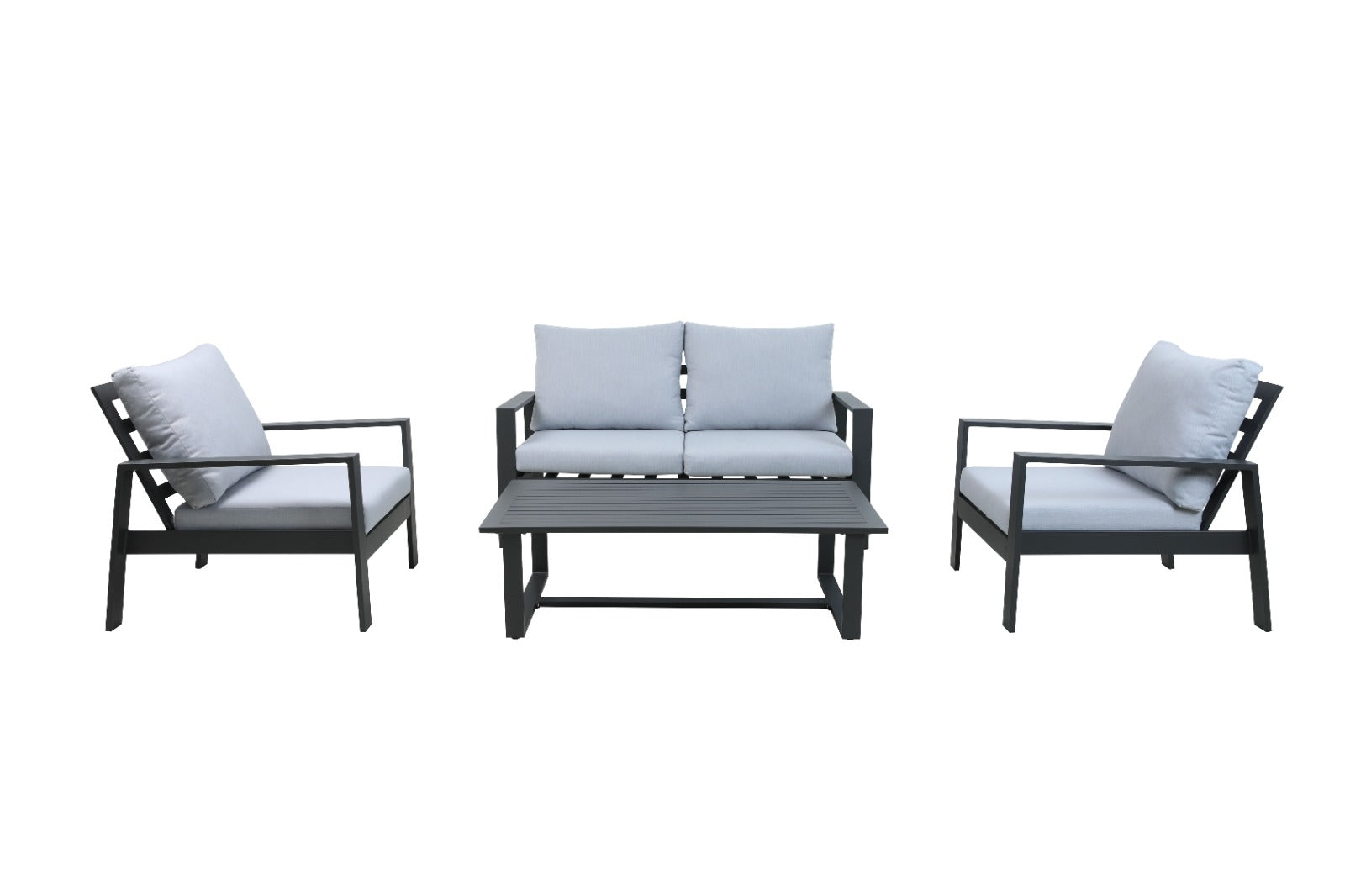 Set Lisbona Divan+2Poltr.+Tavolino Allum.Antracite