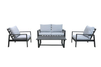 Set Lisbona Divan+2Poltr.+Tavolino Allum.Antracite