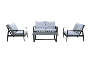 Set Lisbona Divan+2Poltr.+Tavolino Allum.Antracite