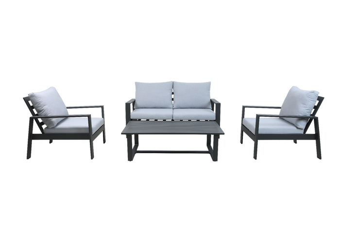 Set Lisbona Divan+2Poltr.+Tavolino Allum.Antracite