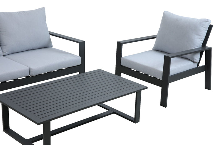 Set Lisbona Divan+2Poltr.+Tavolino Allum.Antracite