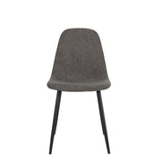 Set Da 4, Sedie New Lena Tessuto Cenere/Gambe Nere