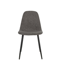 Set Da 4, Sedie New Lena Tessuto Cenere/Gambe Nere