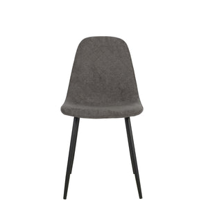 Set Da 4, Sedie New Lena Tessuto Cenere/Gambe Nere