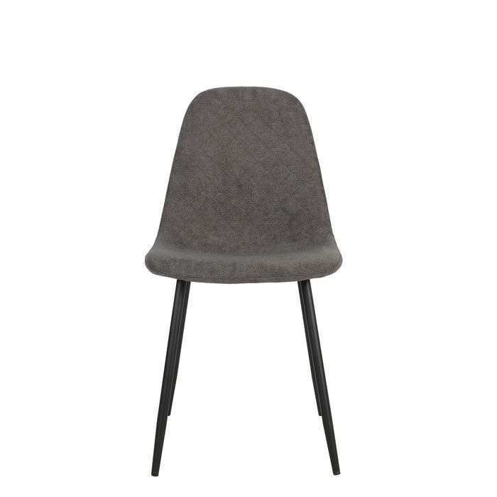 Set Da 4, Sedie New Lena Tessuto Cenere/Gambe Nere
