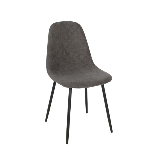 Set Da 4, Sedie New Lena Tessuto Cenere/Gambe Nere