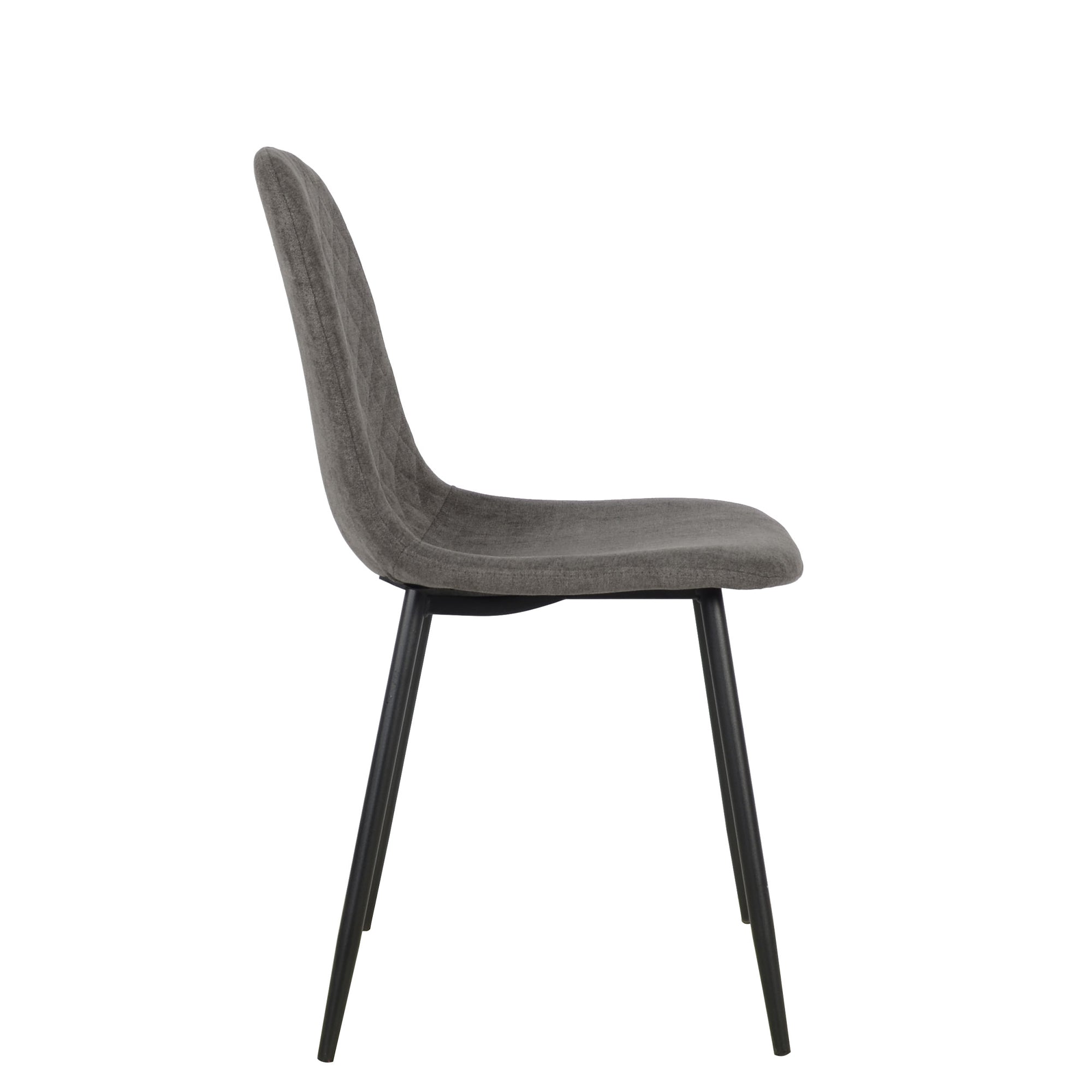 Set Da 4, Sedie New Lena Tessuto Cenere/Gambe Nere