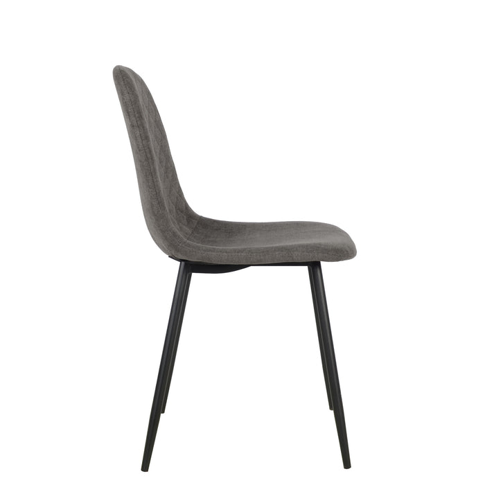 Set Da 4, Sedie New Lena Tessuto Cenere/Gambe Nere