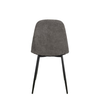 Set Da 4, Sedie New Lena Tessuto Cenere/Gambe Nere