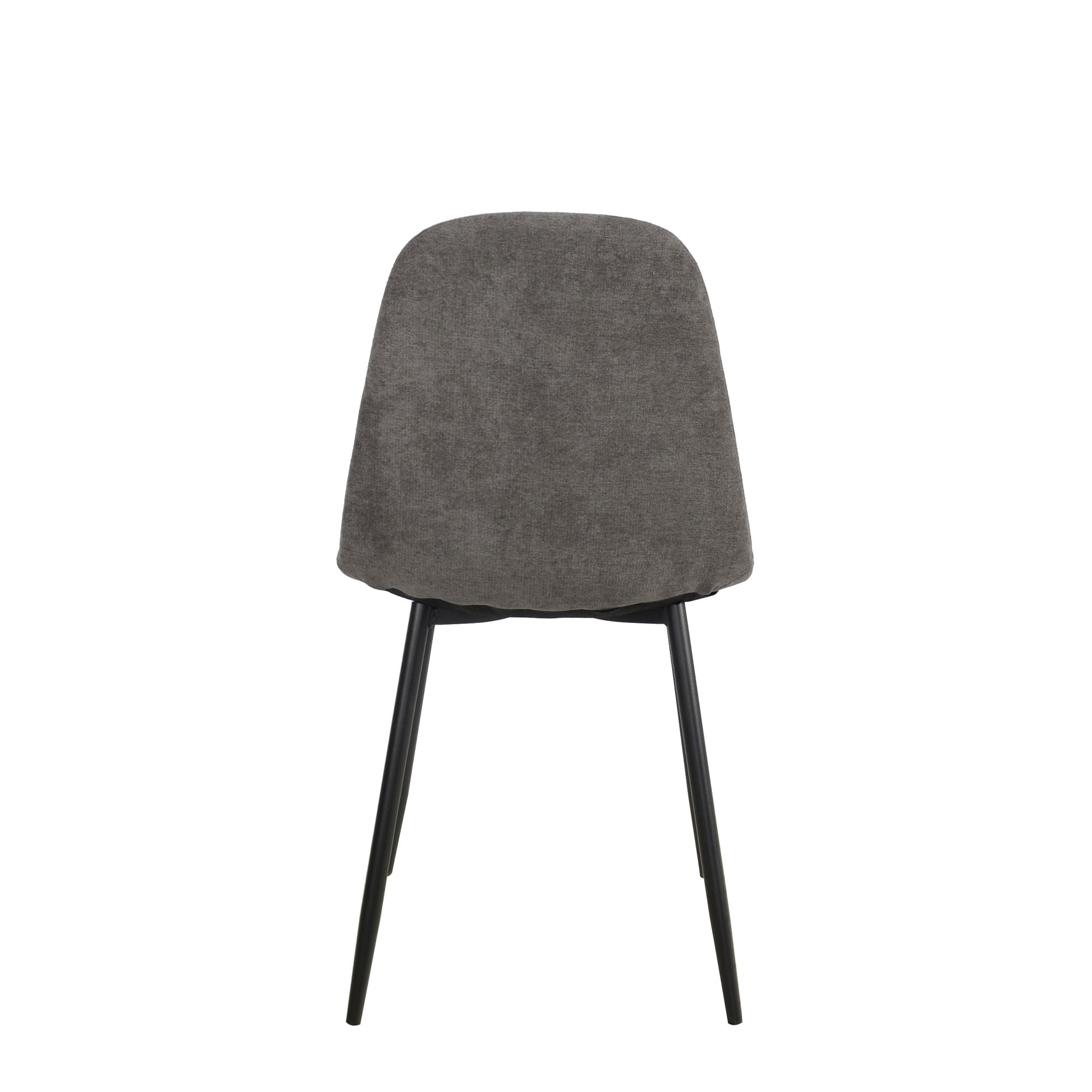 Set Da 4, Sedie New Lena Tessuto Cenere/Gambe Nere