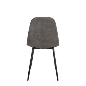 Set Da 4, Sedie New Lena Tessuto Cenere/Gambe Nere