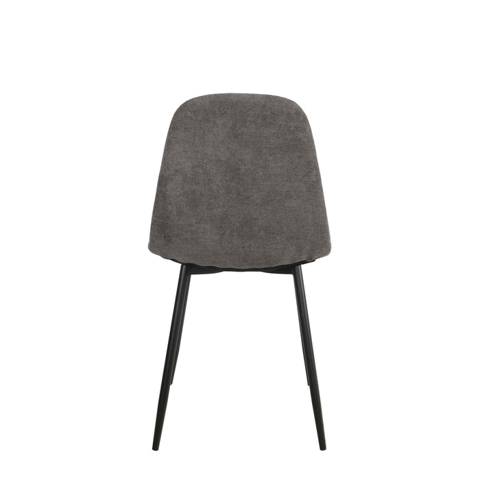 Set Da 4, Sedie New Lena Tessuto Cenere/Gambe Nere