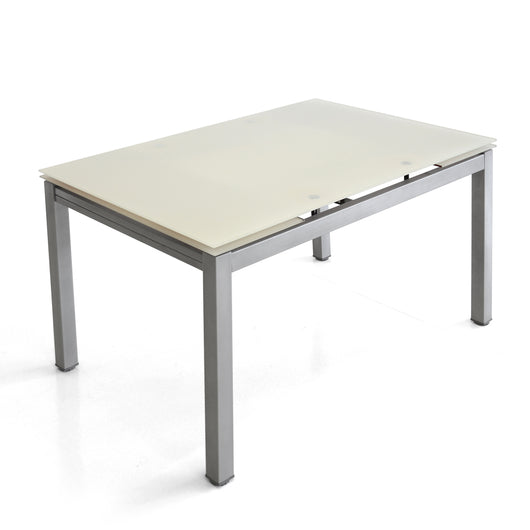 Tavolo Queen Medium Alluminio/Bianco 120/180*70*75