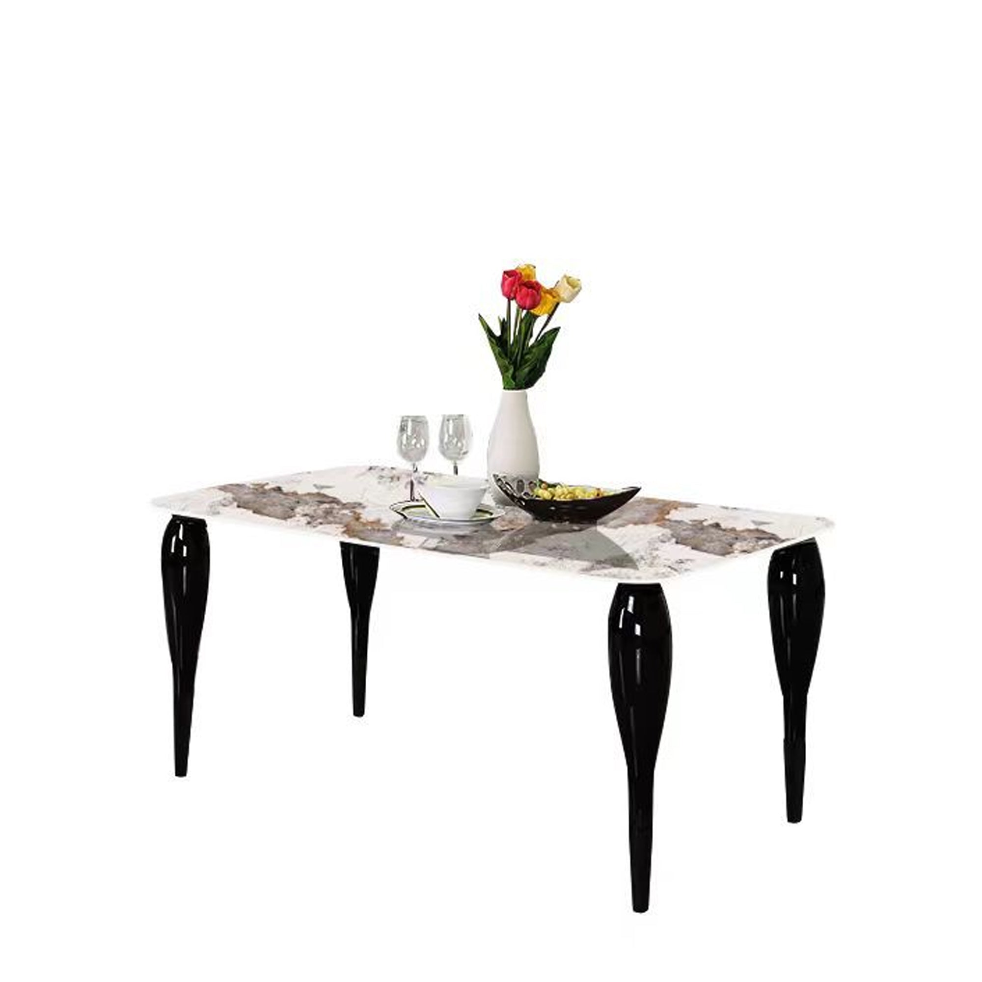 Tavolo Kasper Calacacatta Beige/Gambe Nere