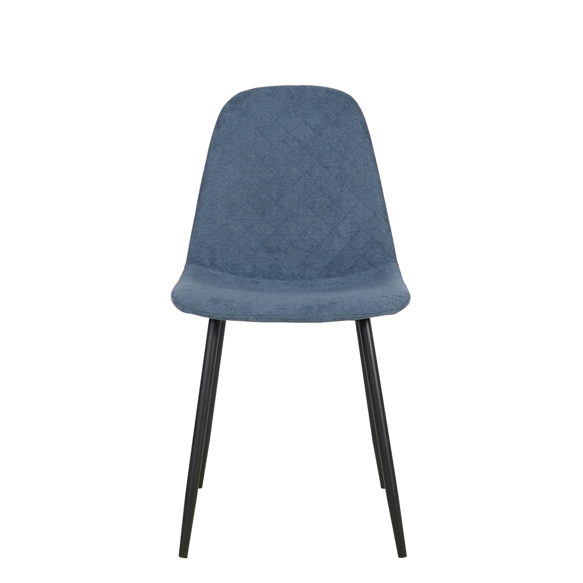 Set Da 4, Sedie New Lena Tessuto Petrolio/Gambe Nere