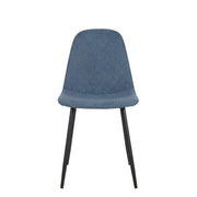 Set Da 4, Sedie New Lena Tessuto Petrolio/Gambe Nere