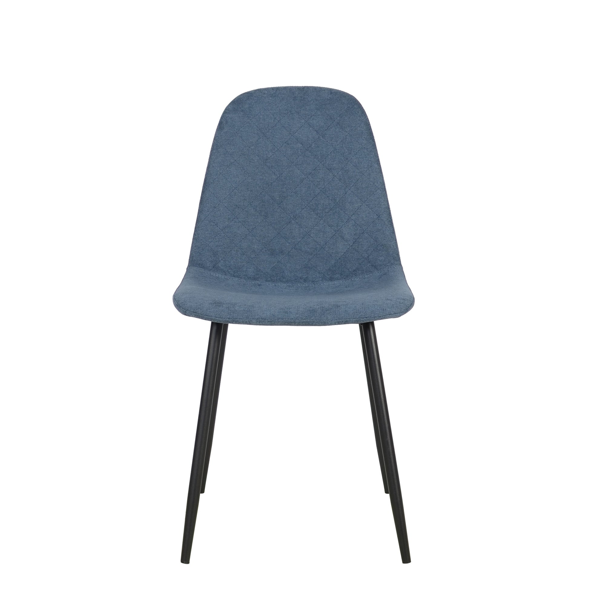 Set Da 4, Sedie New Lena Tessuto Petrolio/Gambe Nere