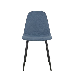 Set Da 4, Sedie New Lena Tessuto Petrolio/Gambe Nere