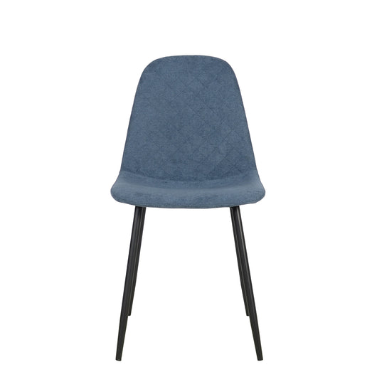 Set Da 4, Sedie New Lena Tessuto Petrolio/Gambe Nere