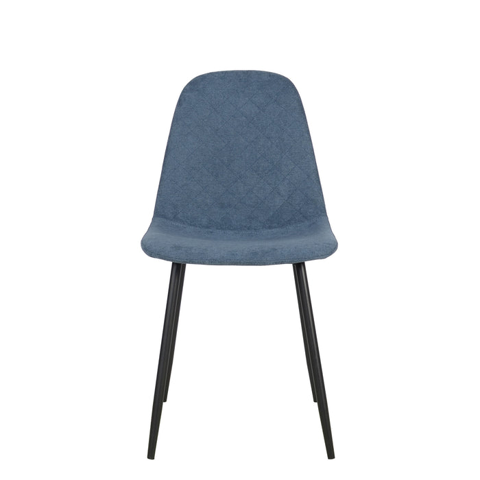 Set Da 4, Sedie New Lena Tessuto Petrolio/Gambe Nere