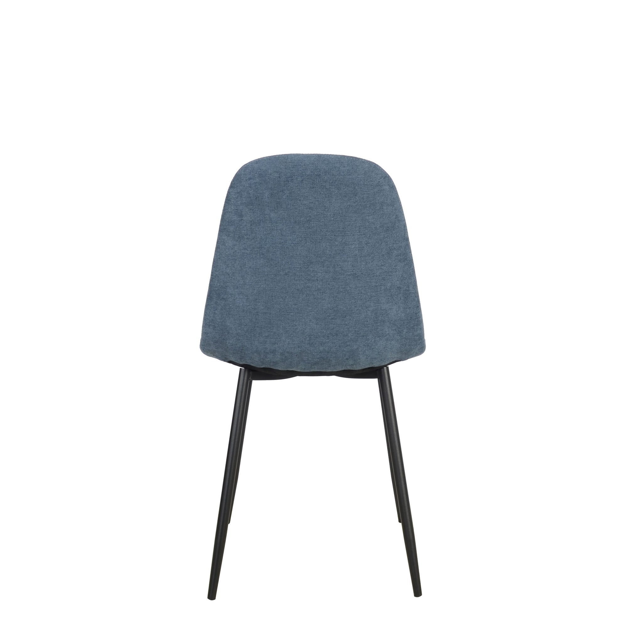 Set Da 4, Sedie New Lena Tessuto Petrolio/Gambe Nere