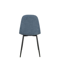 Set Da 4, Sedie New Lena Tessuto Petrolio/Gambe Nere