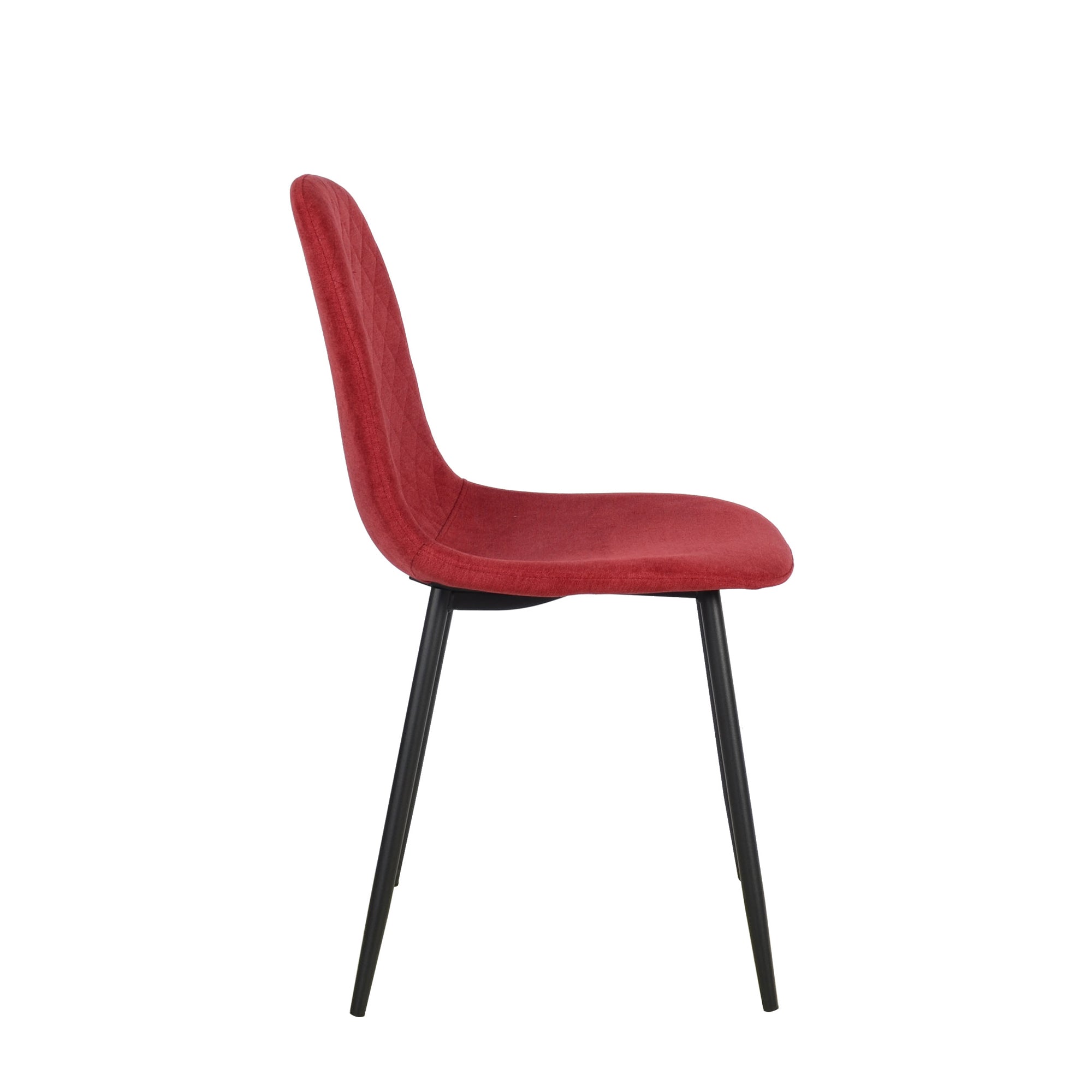 Set Da 4, Sedie New Lena Tessuto Porpora/Gambe Nere