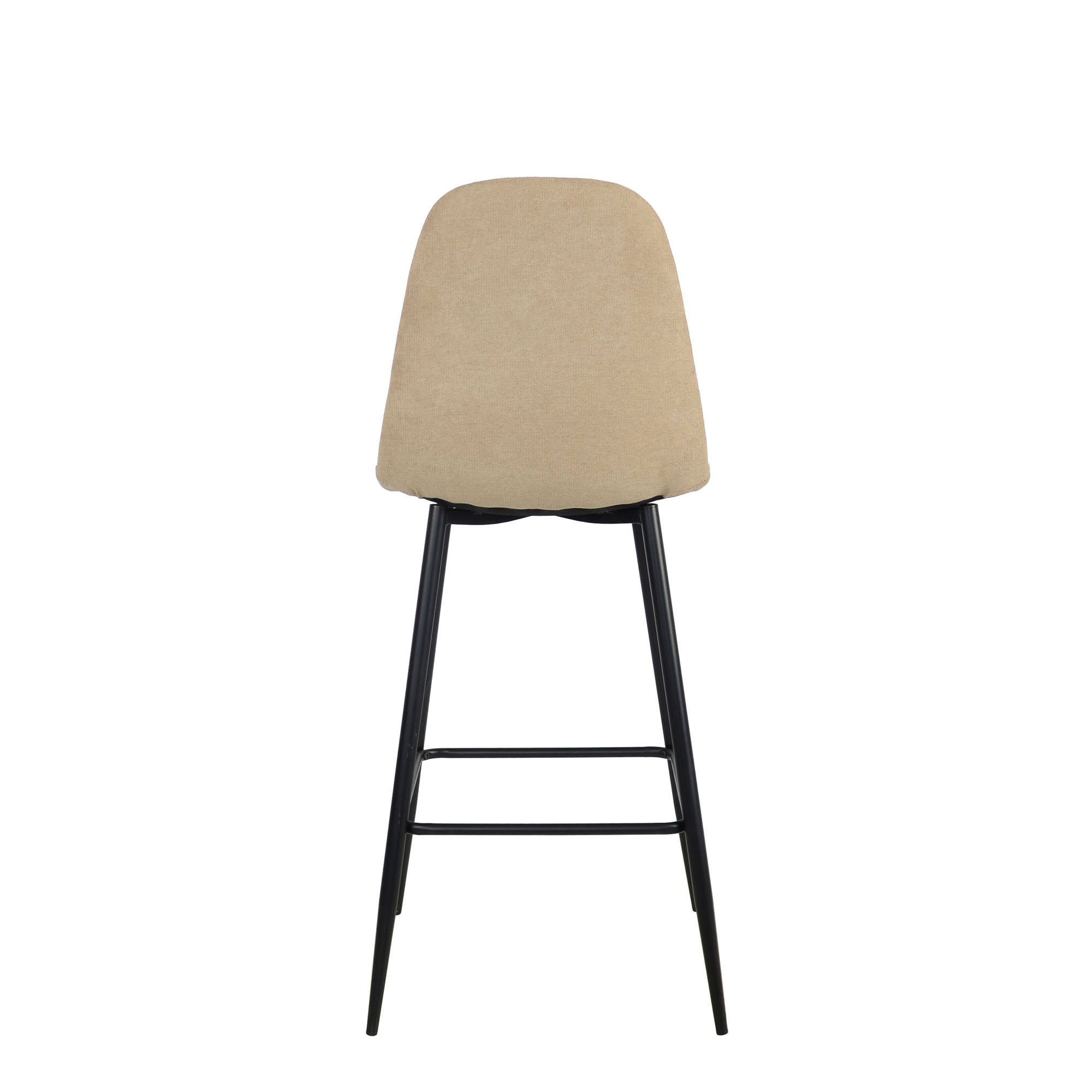 Set Da 4, Sgabelli New Lena Tessuto Tortora/Gambe Nere