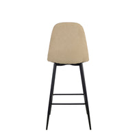 Set Da 4, Sgabelli New Lena Tessuto Tortora/Gambe Nere