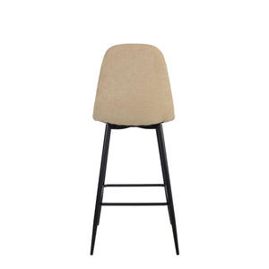 Set Da 4, Sgabelli New Lena Tessuto Tortora/Gambe Nere