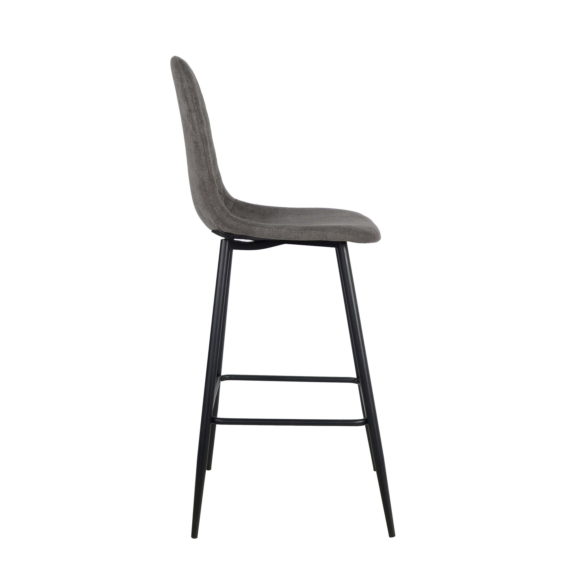 Set Da 4, Sgabelli New Lena Tessuto Cenere/Gambe Nere