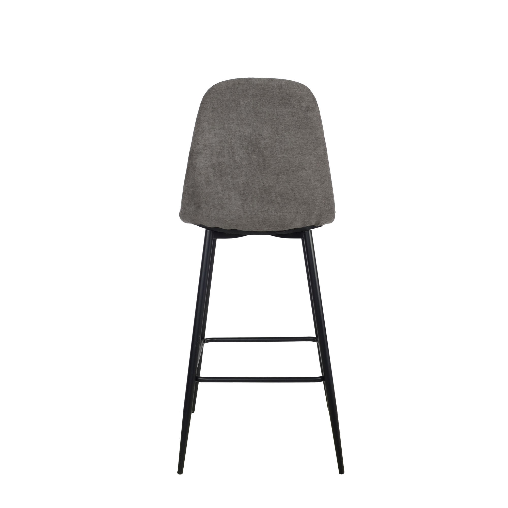 Set Da 4, Sgabelli New Lena Tessuto Cenere/Gambe Nere