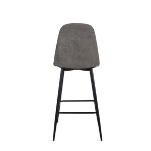 Set Da 4, Sgabelli New Lena Tessuto Cenere/Gambe Nere