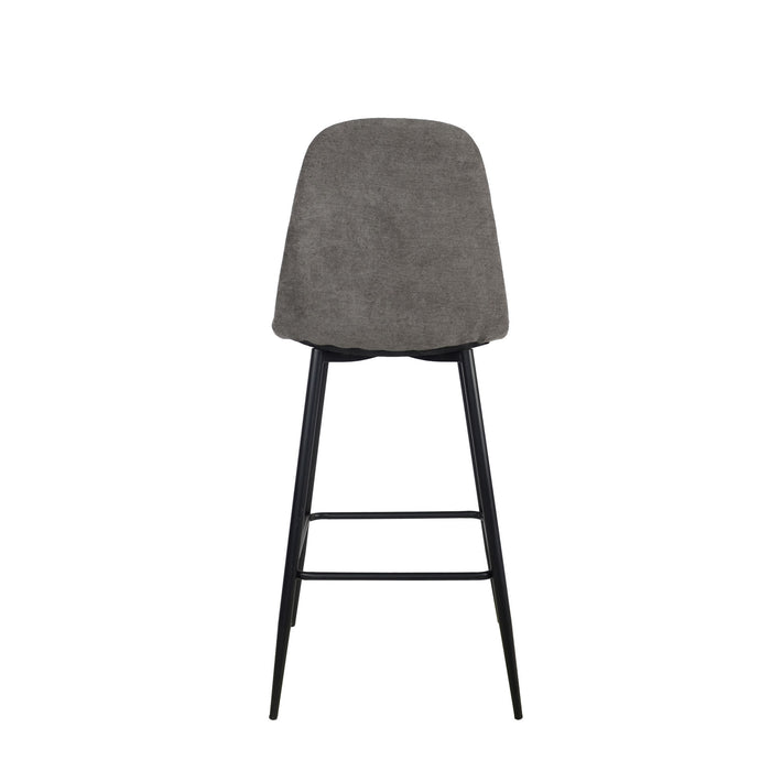 Set Da 4, Sgabelli New Lena Tessuto Cenere/Gambe Nere