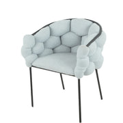 Set Da 2, Poltrona Florence Boucle' Azzurro Gambe Nere