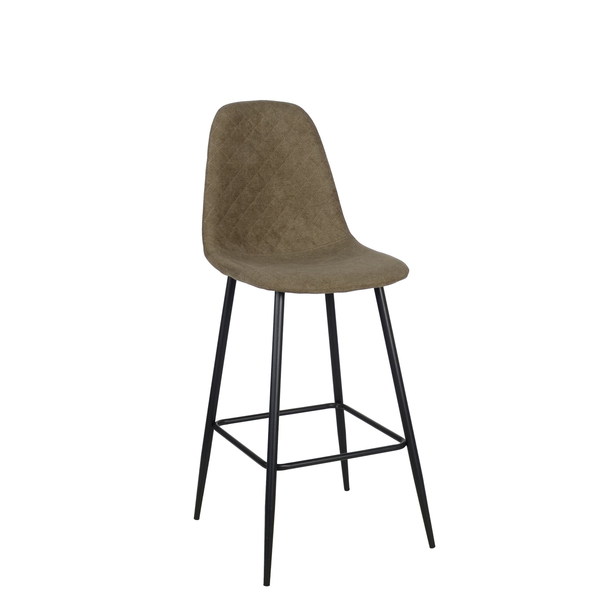 Set Da 4, Sgabelli New Lena Tessuto Fango/Gambe Nere
