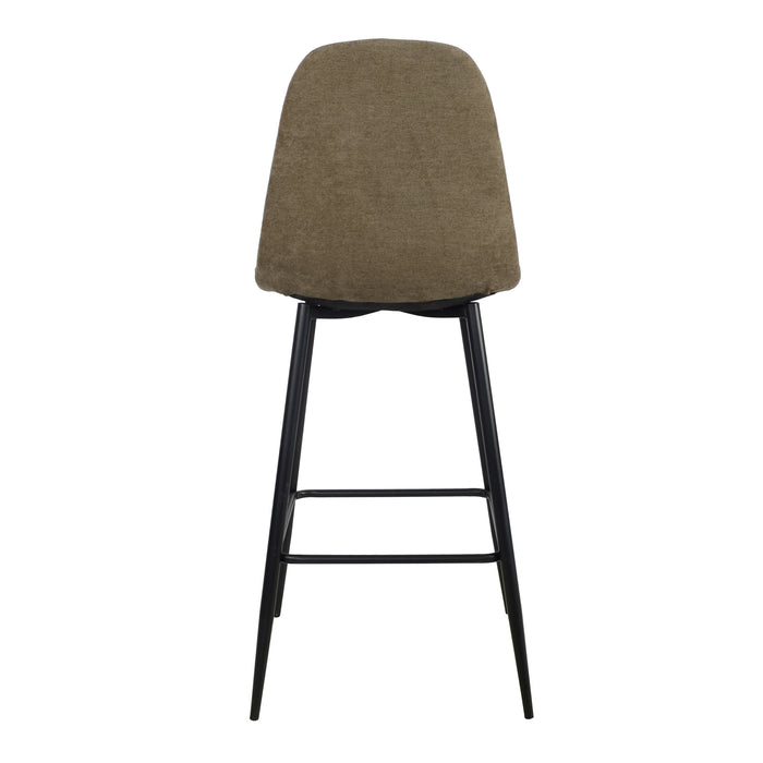 Set Da 4, Sgabelli New Lena Tessuto Fango/Gambe Nere