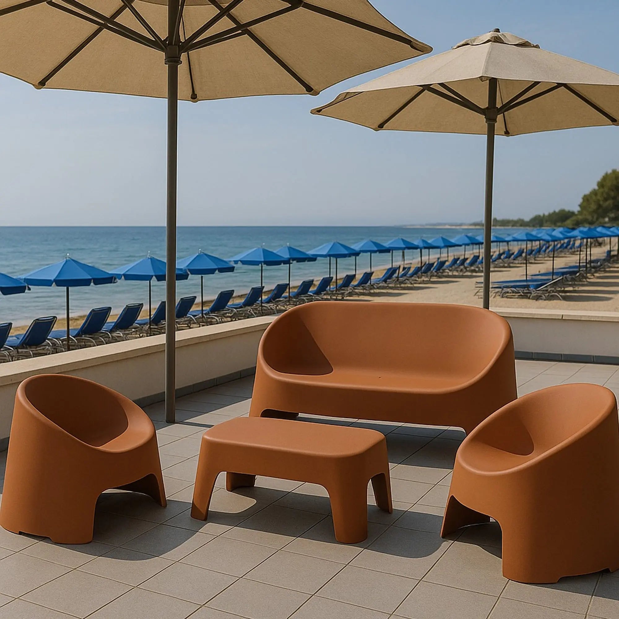 Set Corfu In Polipropilene Terracotta