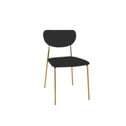 Set Da 4, Sedia New Old School Velluto Cenere Gambe Oro