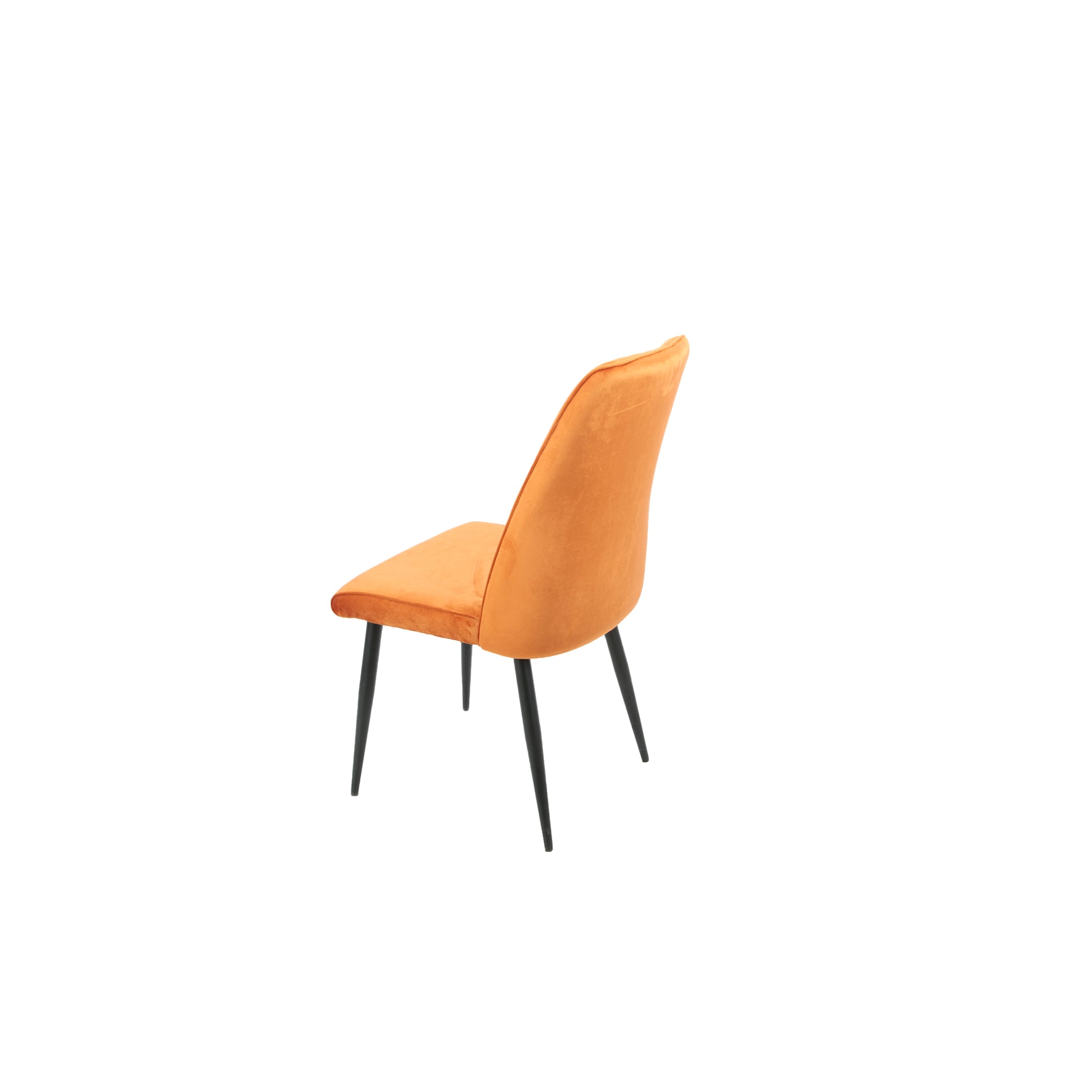 Set Da 4, Sedia Mindi Velluto Ruggine Gambe Nere