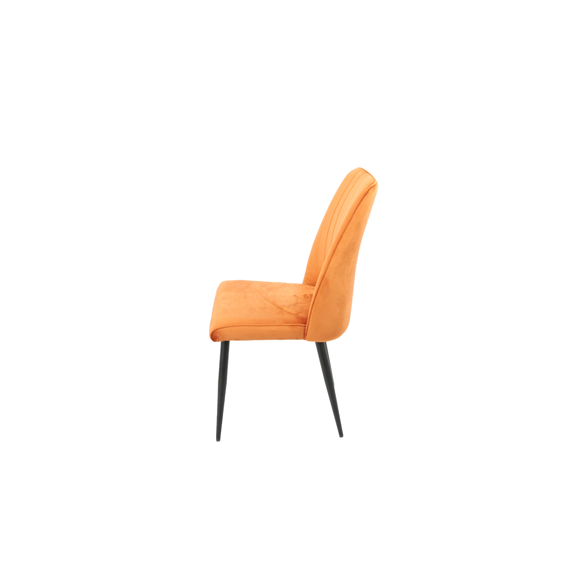 Set Da 4, Sedia Mindi Velluto Ruggine Gambe Nere