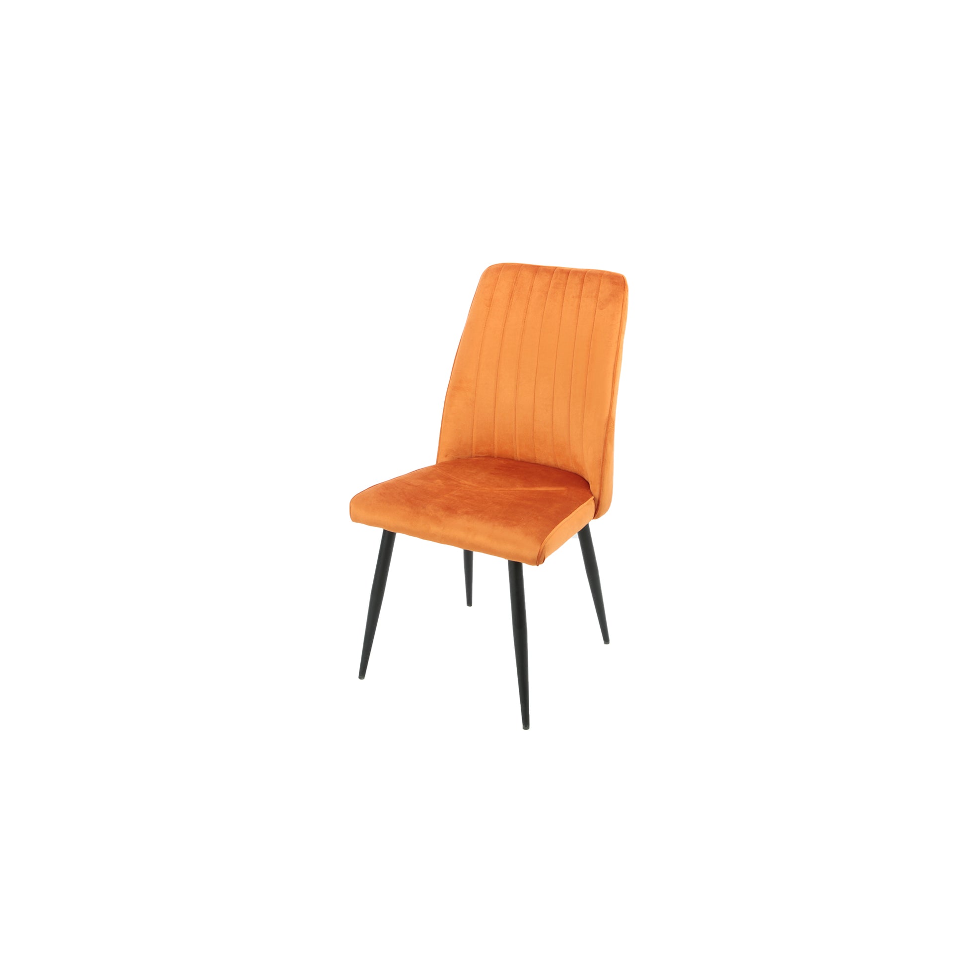 Set Da 4, Sedia Mindi Velluto Ruggine Gambe Nere