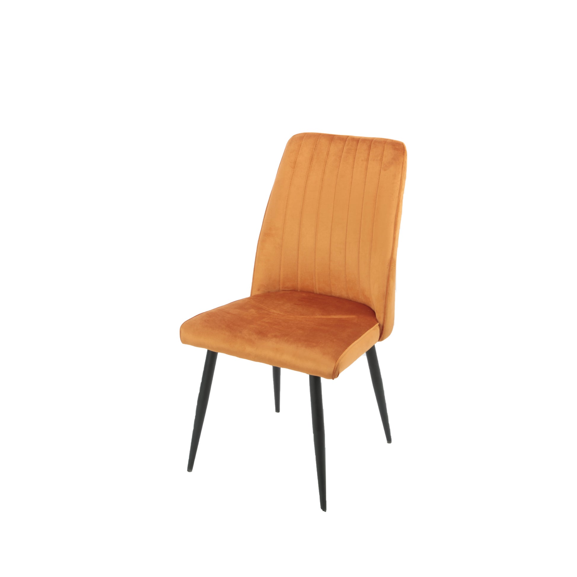 Set Da 4, Sedia Mindi Velluto Ruggine Gambe Nere