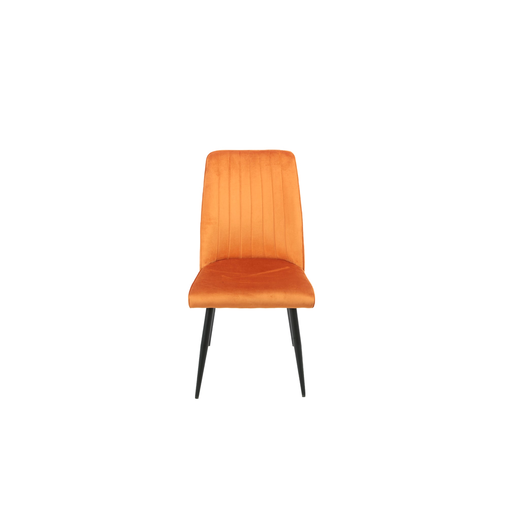 Set Da 4, Sedia Mindi Velluto Ruggine Gambe Nere